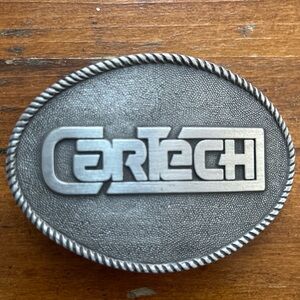 Cartech Spellout Metal Western Mechanic’s Silver Oval Belt Buckle